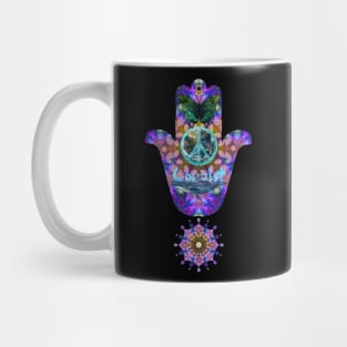 Hand of Fatima Purple Mandala Mug